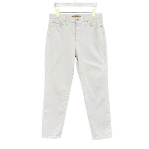 Joe's The Smith White Denim Button Fly High Rise Straight Ankle Crop Jeans